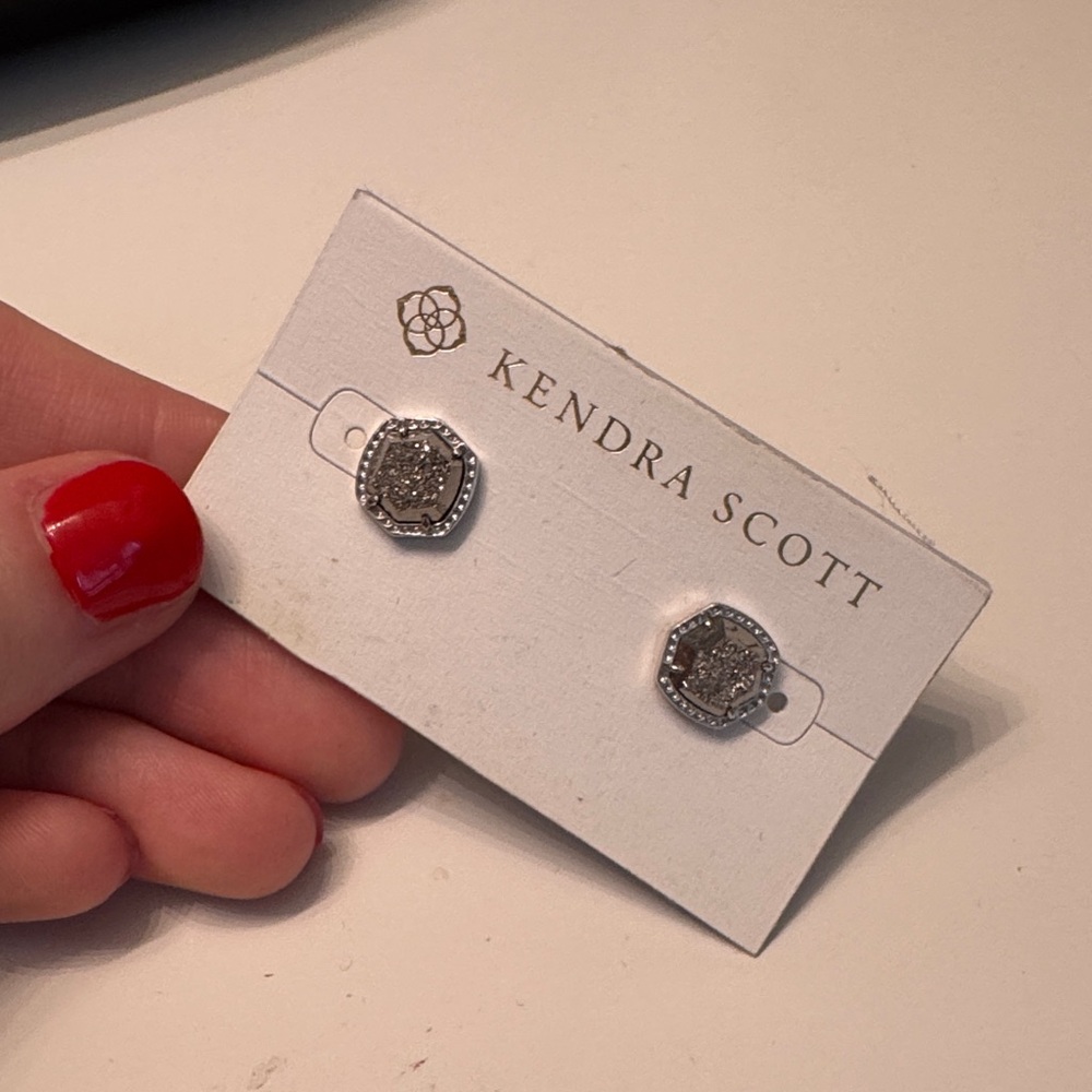 Kendra Scott Silver Hexagon Stud Earrings